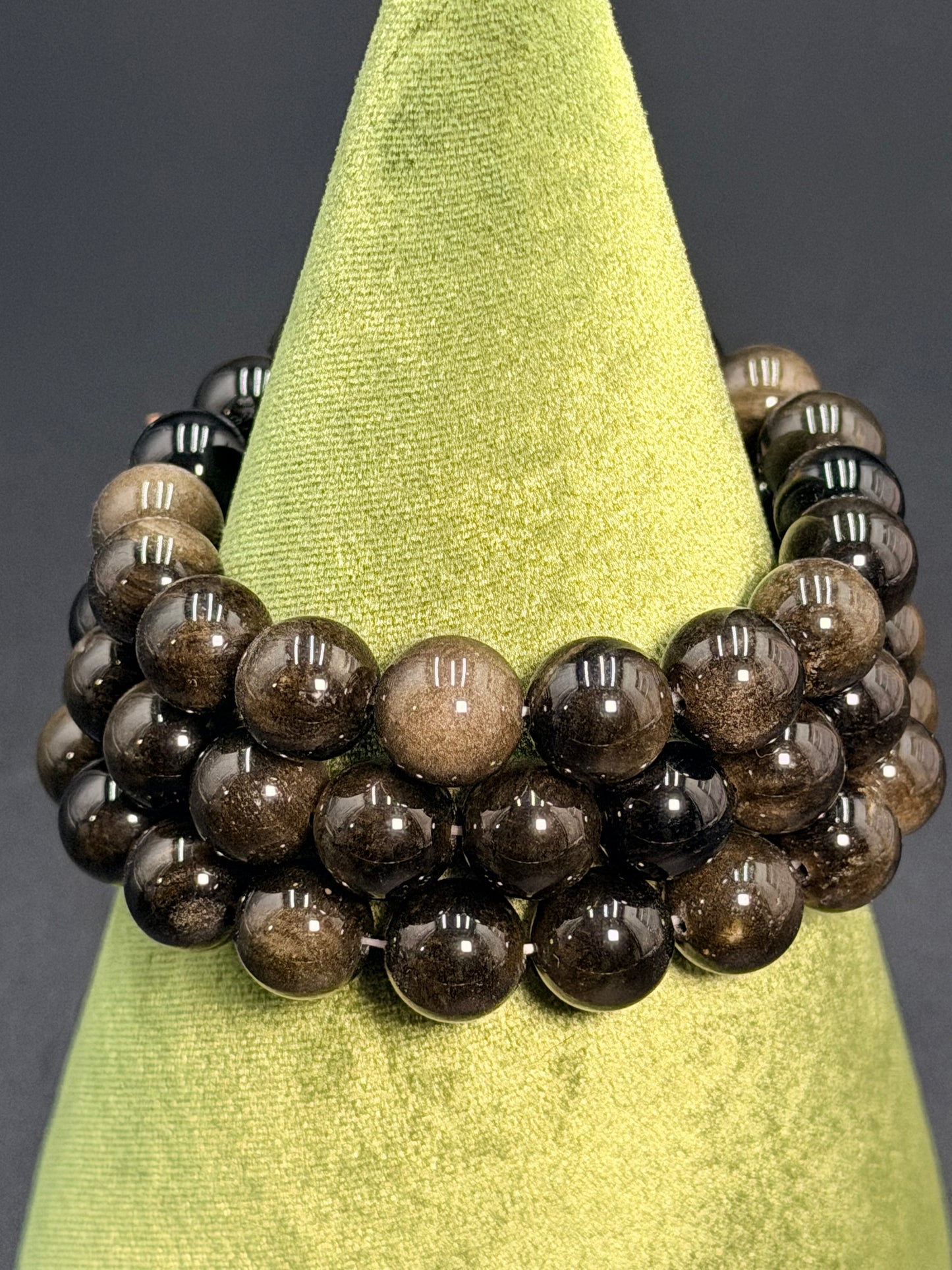 8 mm Golden Sheen Obsidian Bracelet