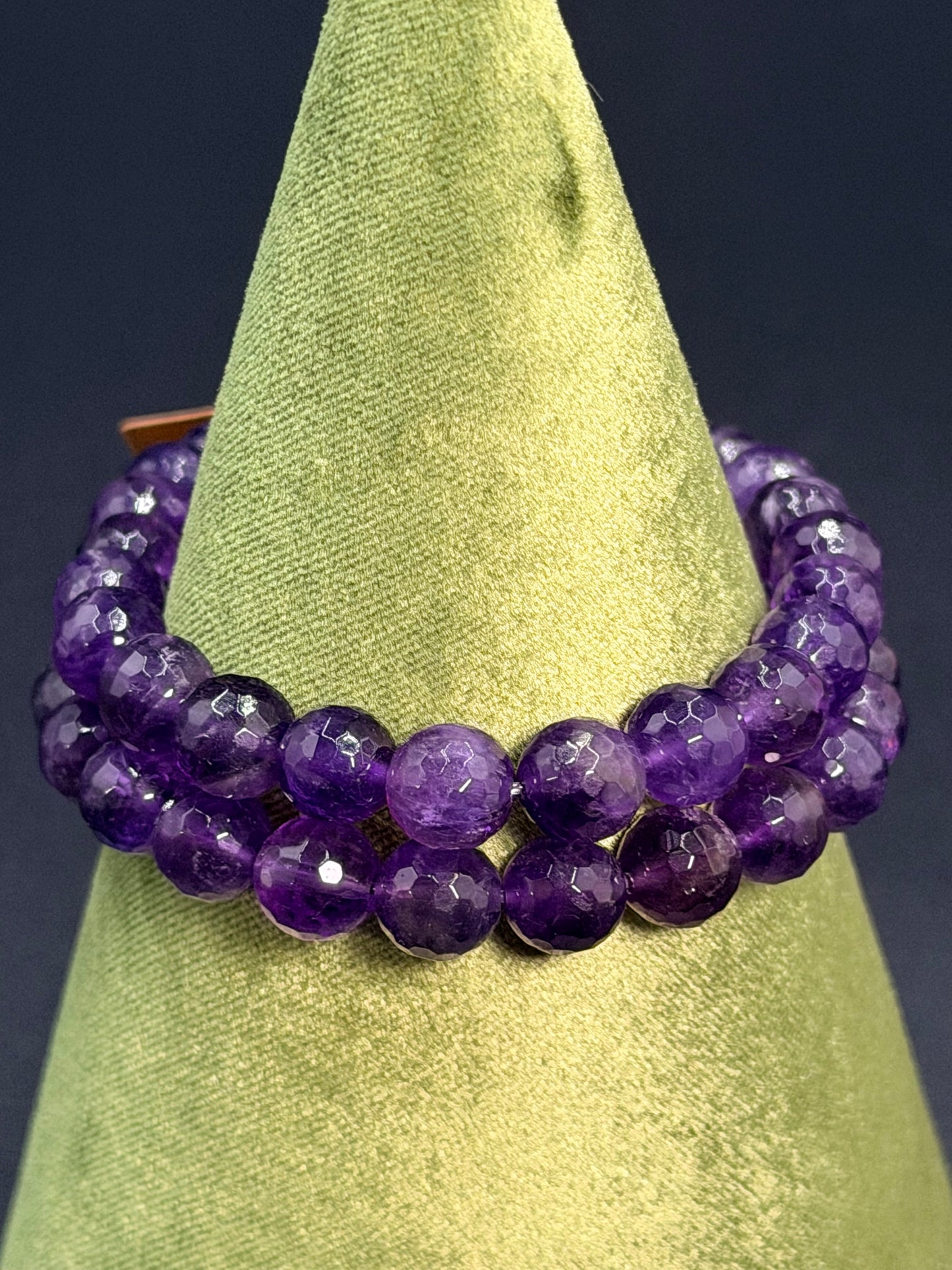 8 mm Faceted Amethyst Bracelet