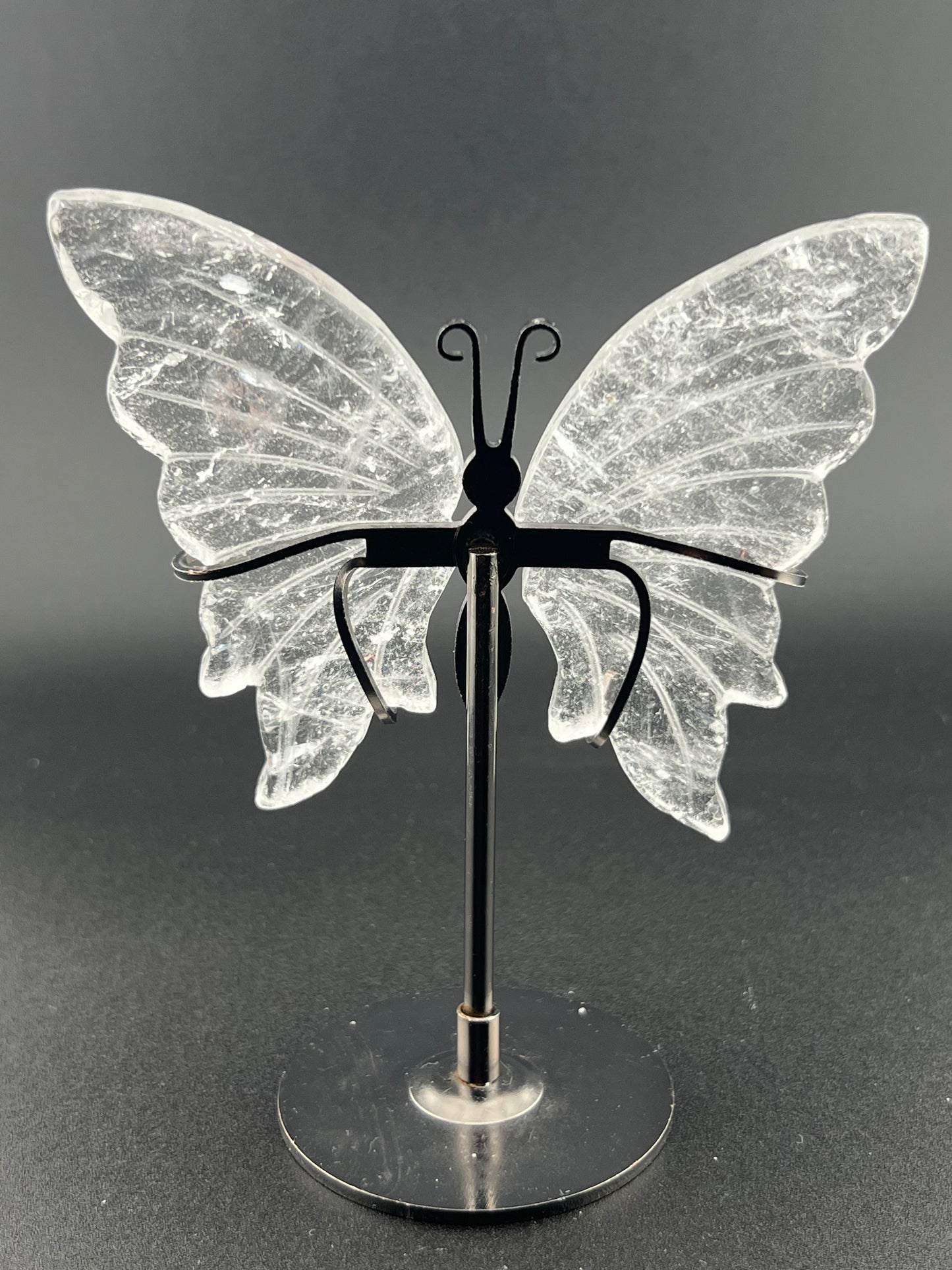 Clear Quartz Butterfly Wings & Stand