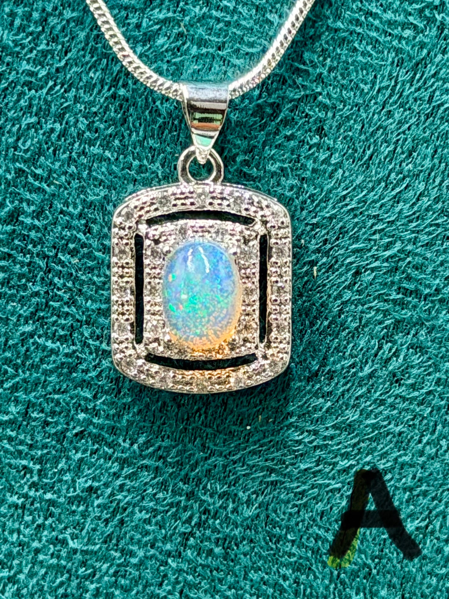 Fire Opal Pendant Necklace