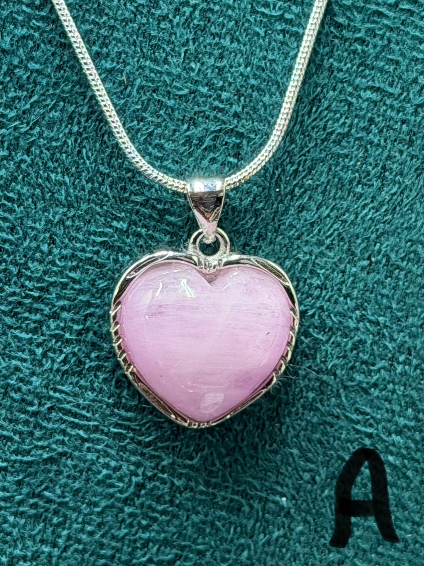 Kunzite Heart Pendant Necklace