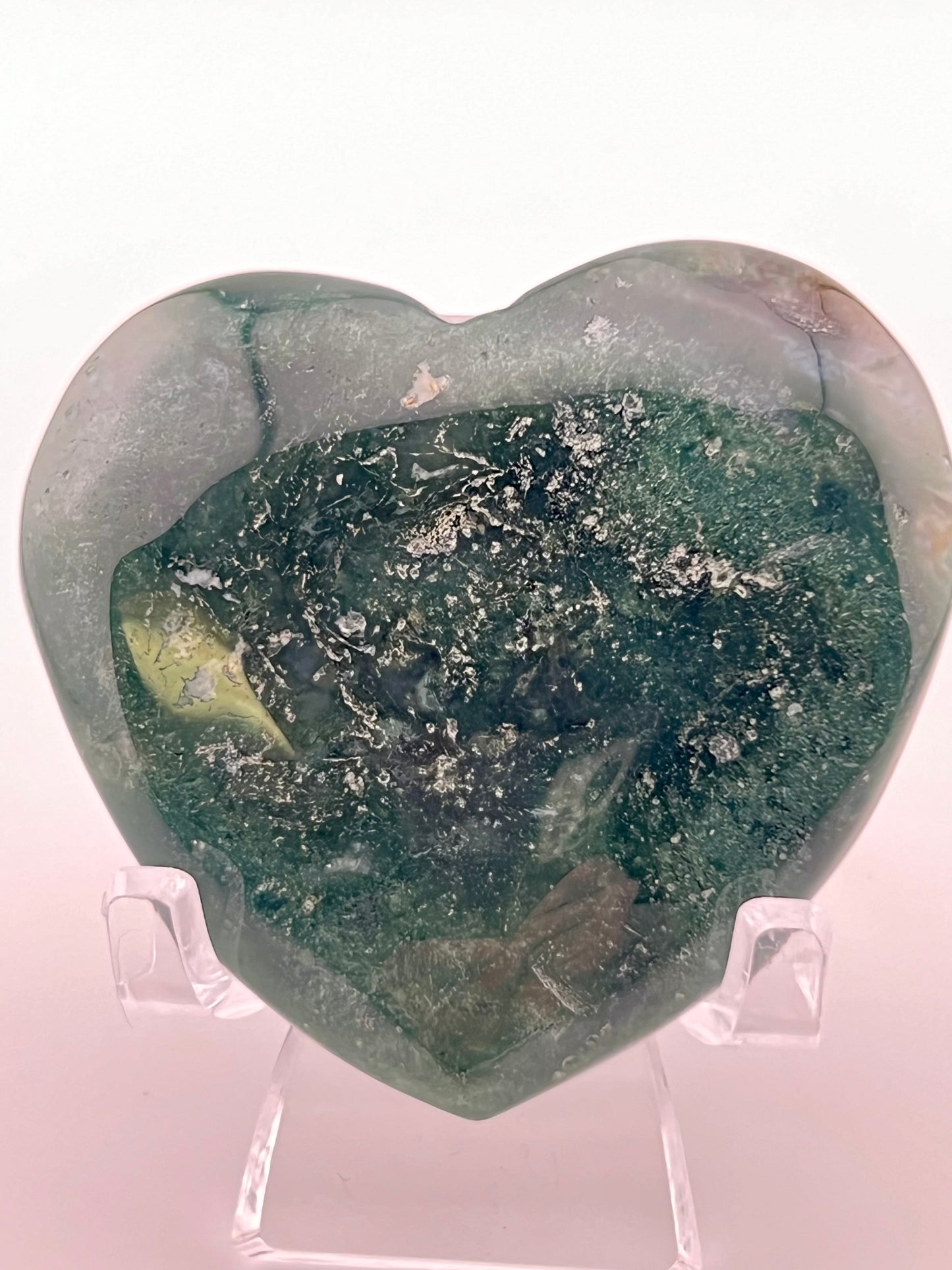 Moss Agate Heart Carving 2