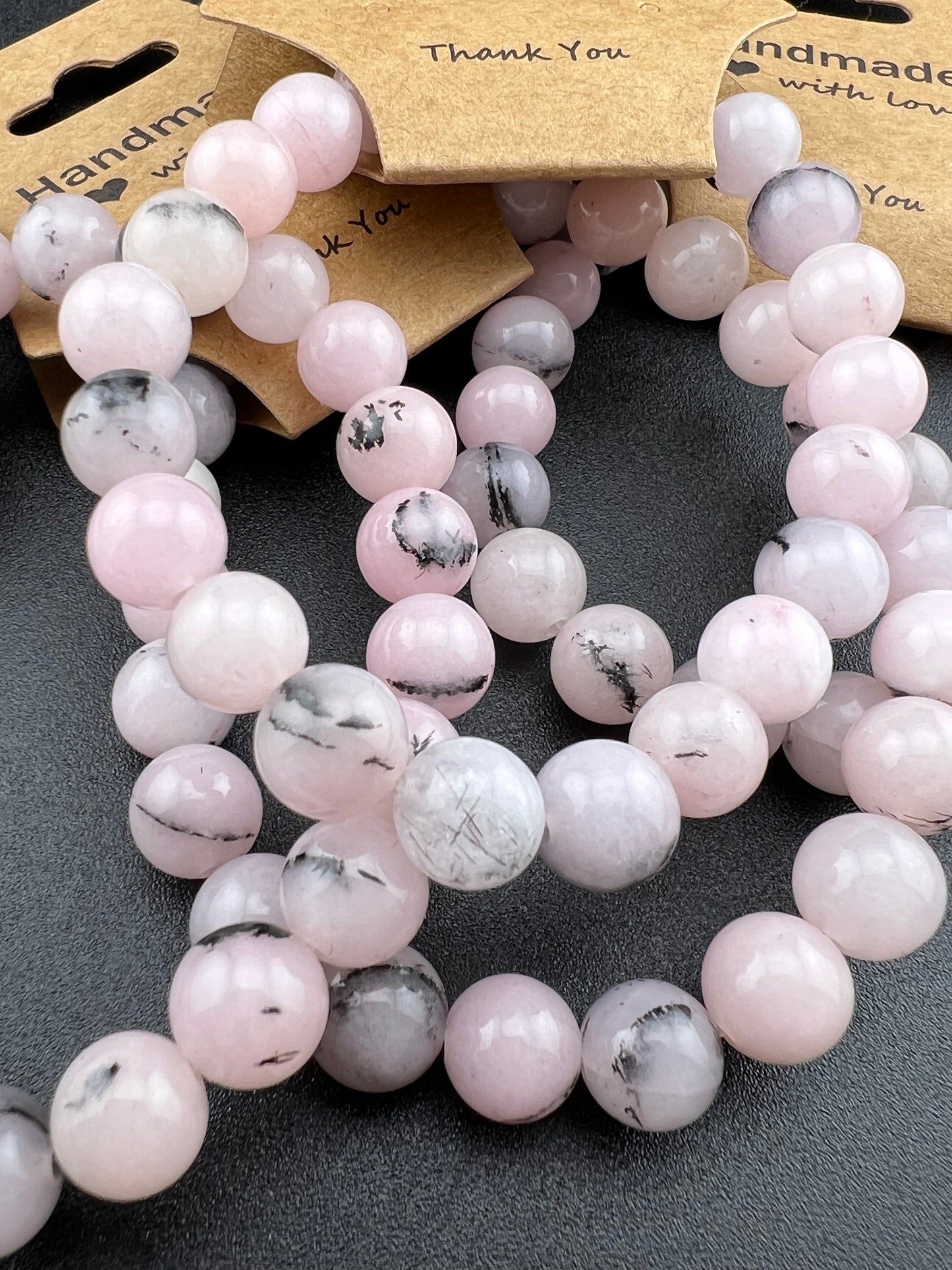 Pink Branch Agate 8mm Crystal Bracelet