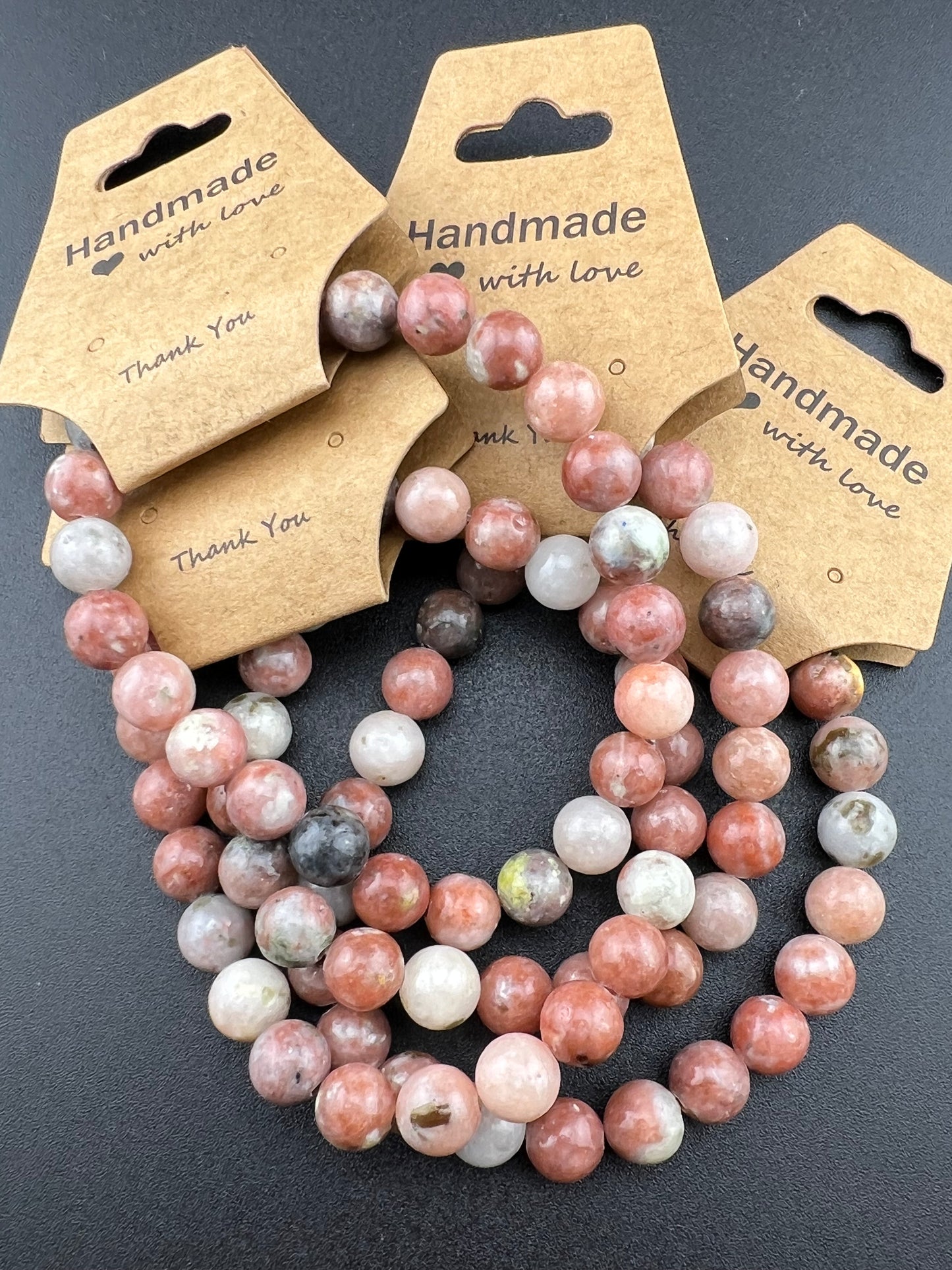 Plum Blossom Jade 8mm Crystal Bracelet