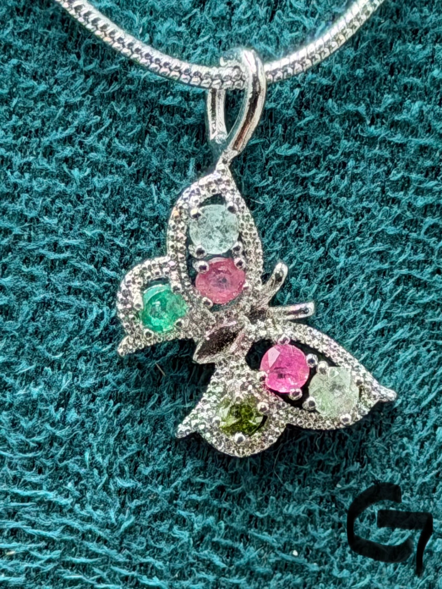 Tourmaline Butterfly Pendant Necklace