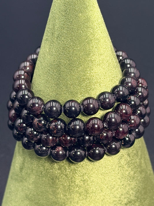 8 mm Red Garnet Bracelet