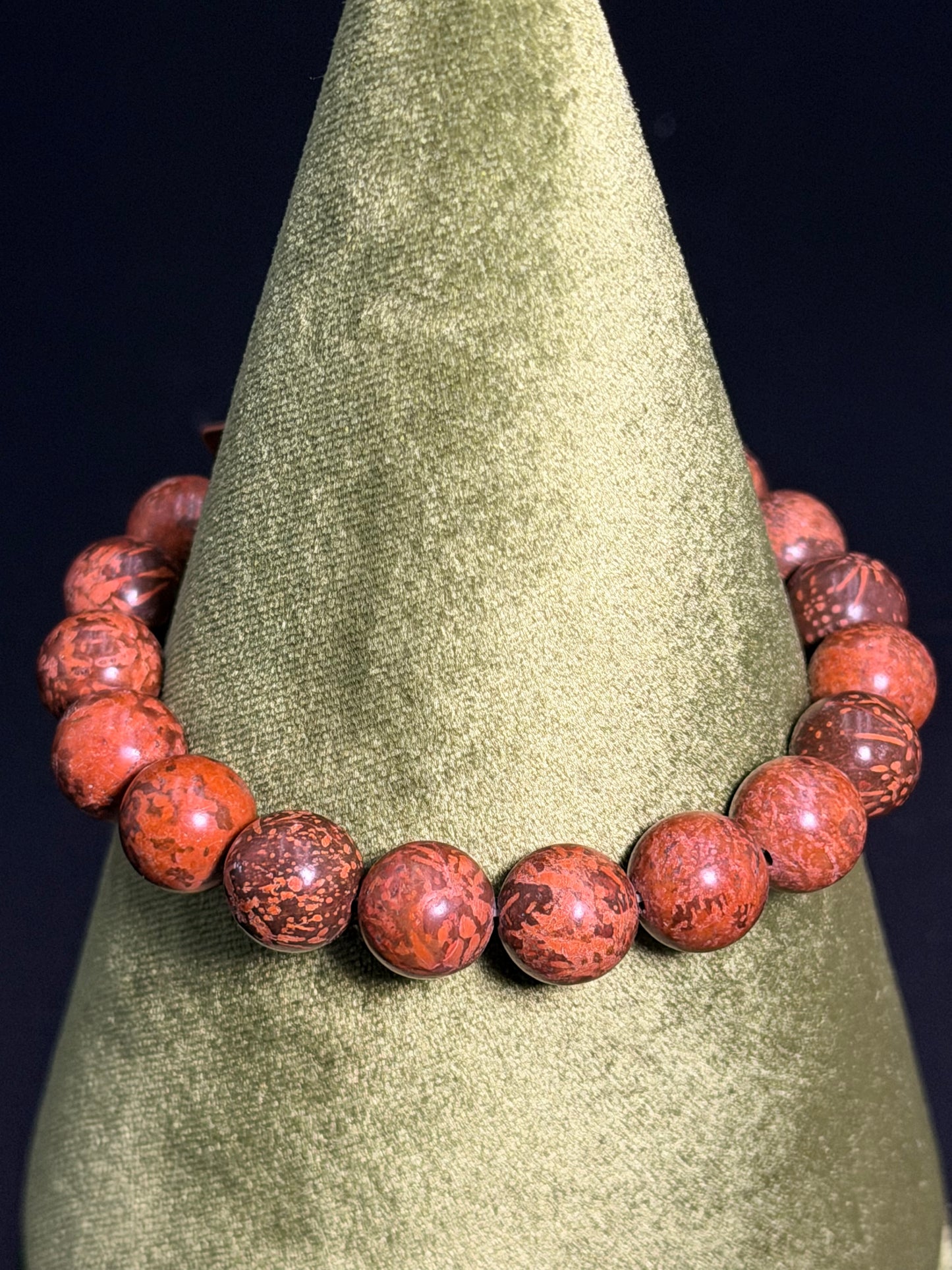 8 mm Sesame Stone Bracelet