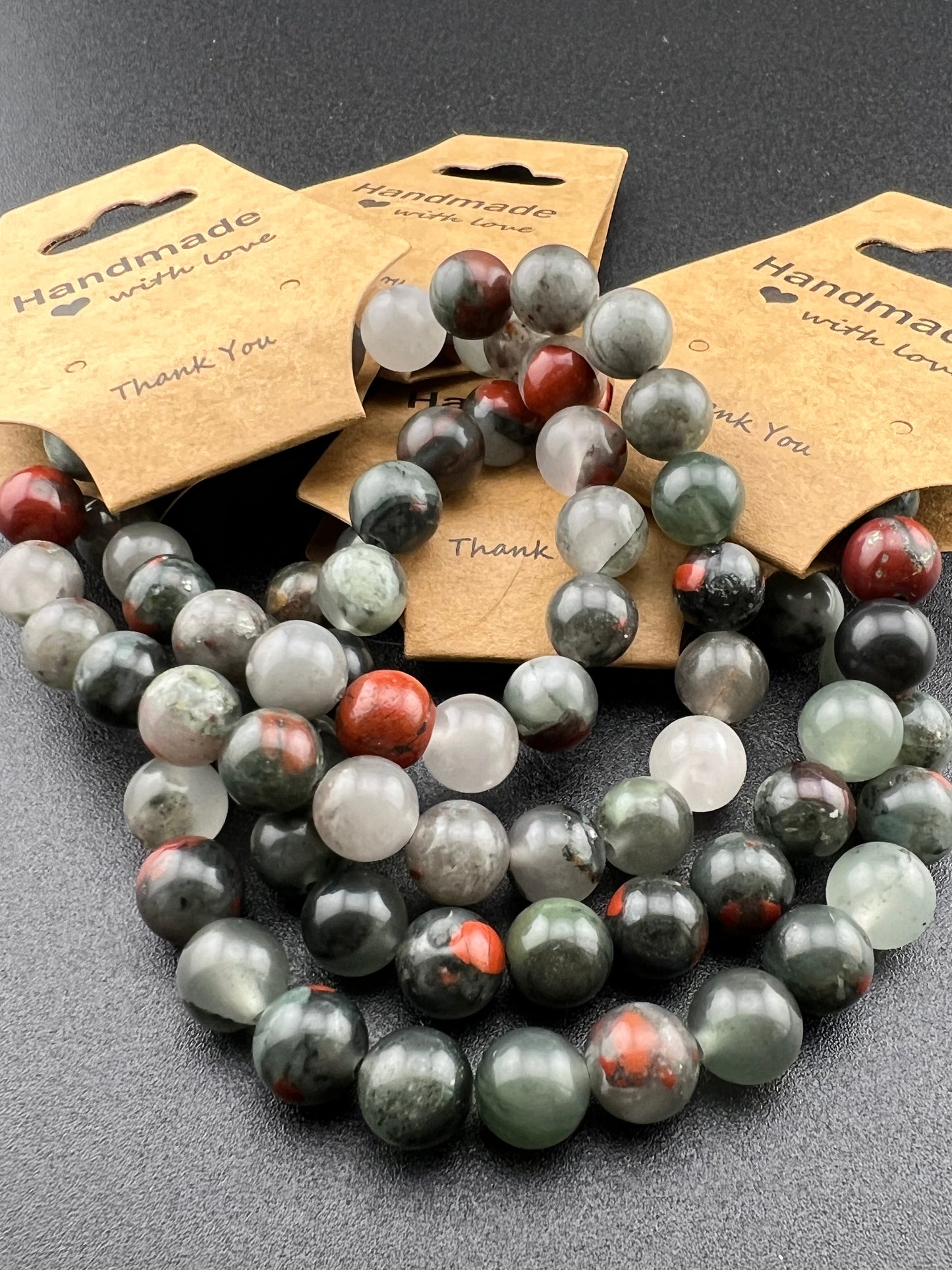 African Bloodstone 8mm Crystal Bracelet
