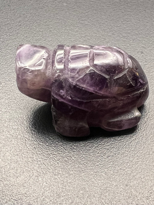 Amethyst Turtle Carving