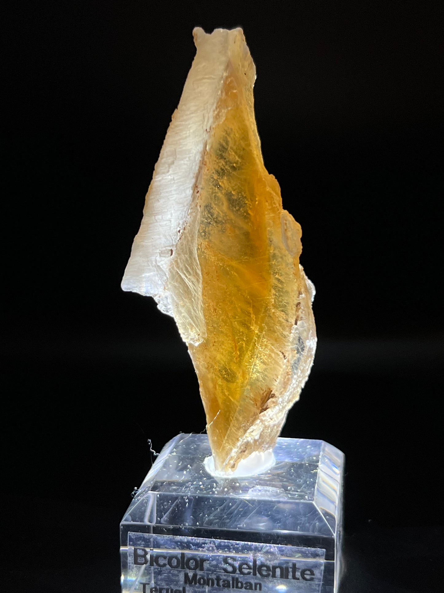 Bi-Color Selenite on Stand