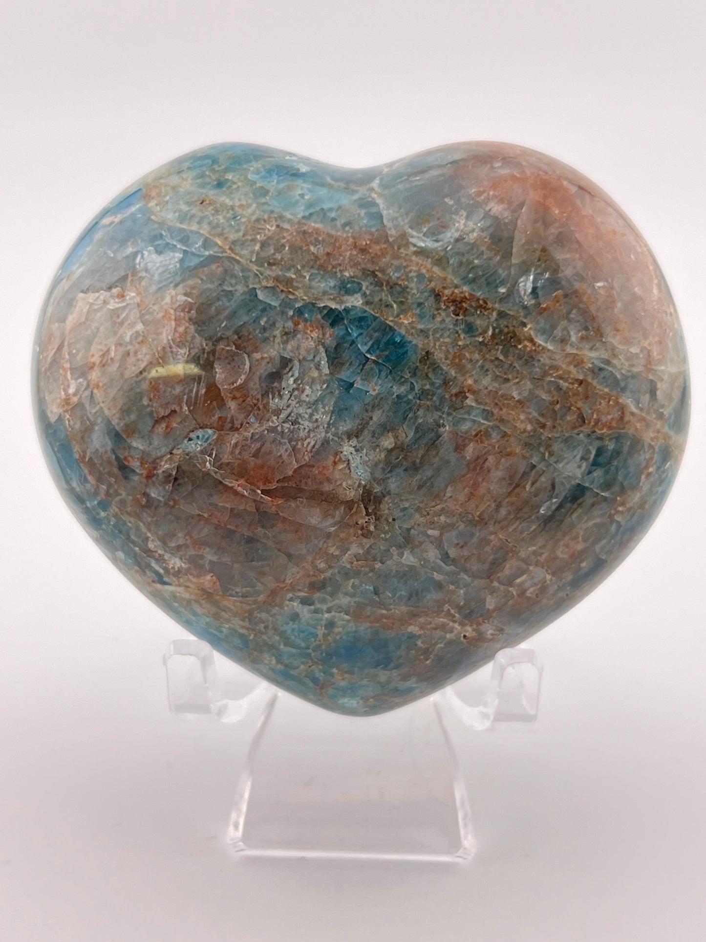 Blue Apatite Heart Carving