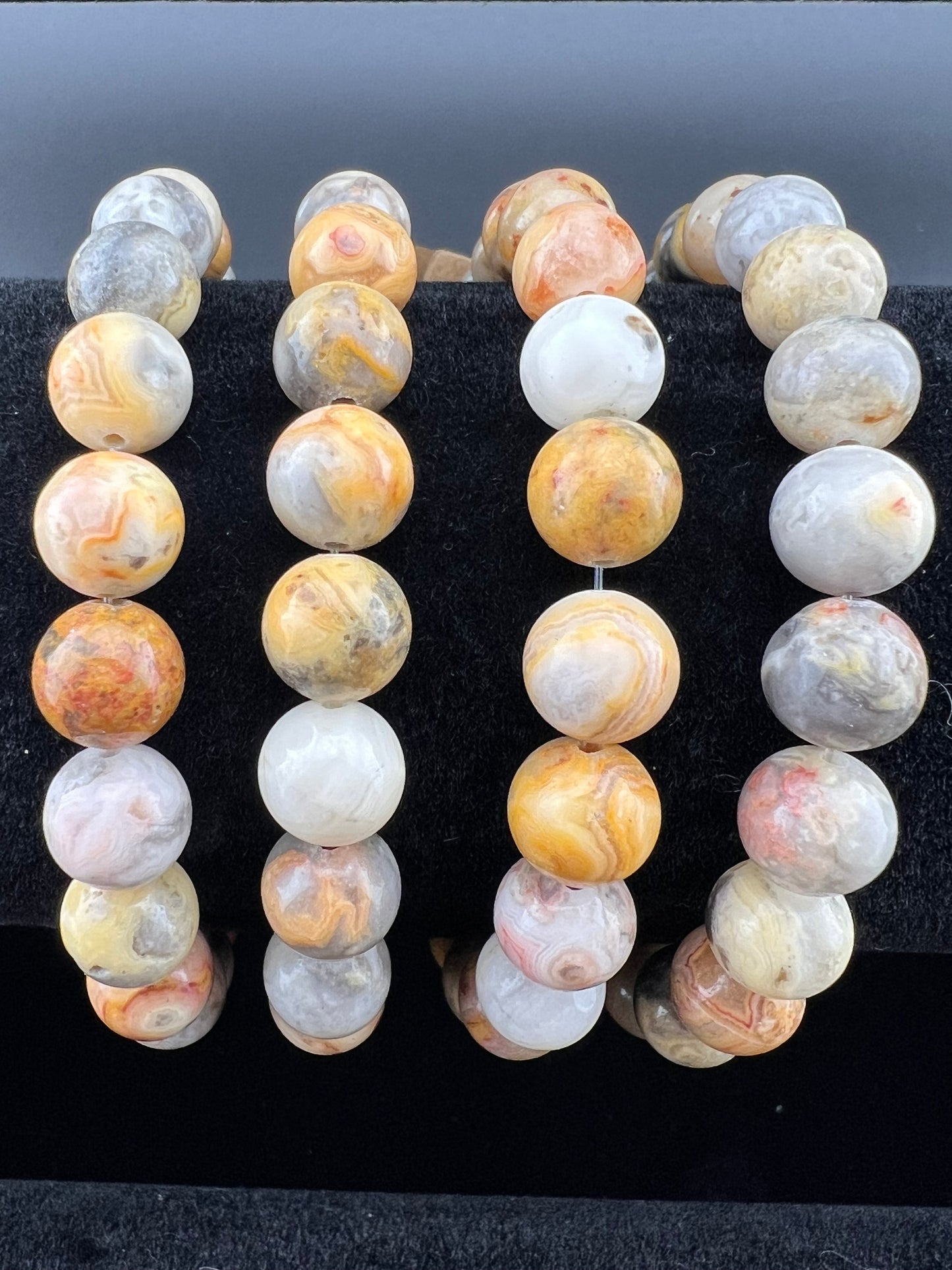Crazy Lace Agate 8mm Crystal Bracelet