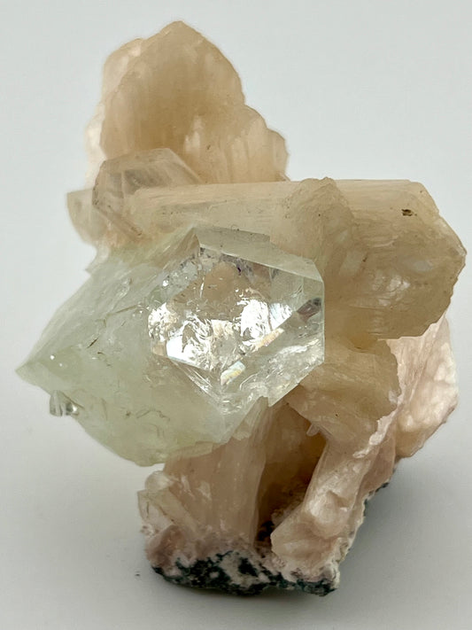 Diamond Apophyllite on Stilbite