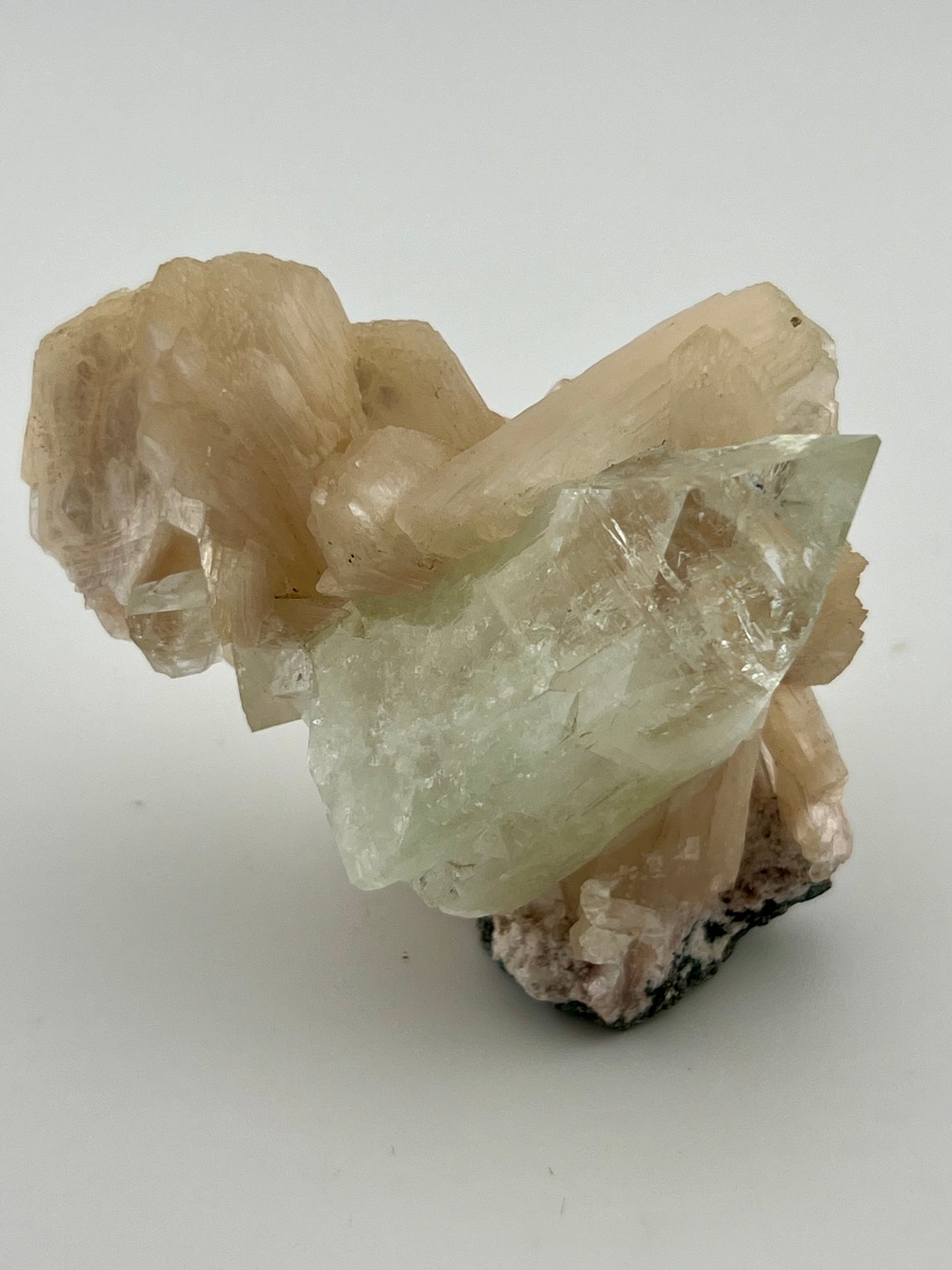 Diamond Apophyllite on Stilbite