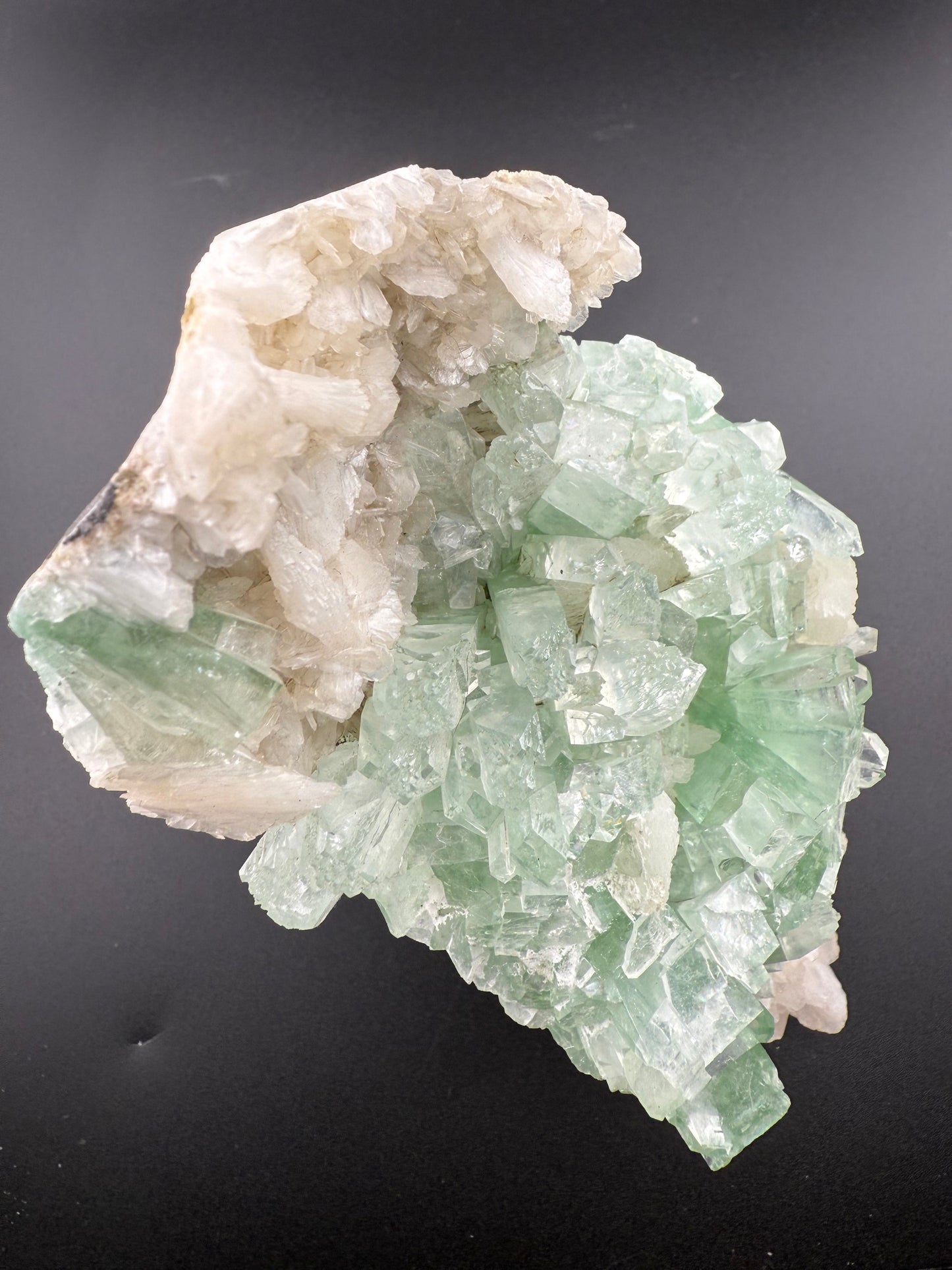 Disco ball Apophyllite on Stilbite - Ahmednagar, Maharashtra, India