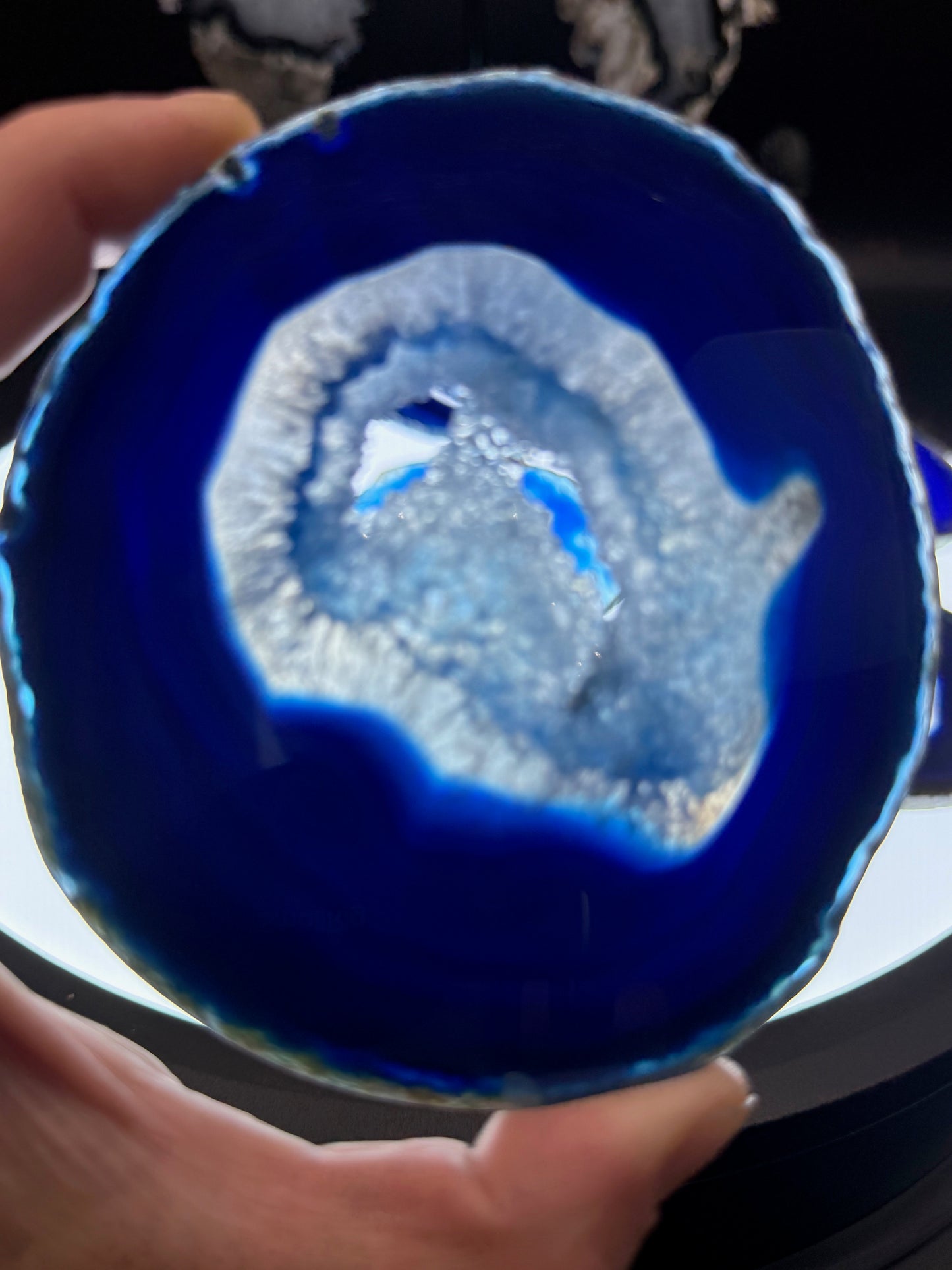 4-5" Dyed Agate Slice (Blue)