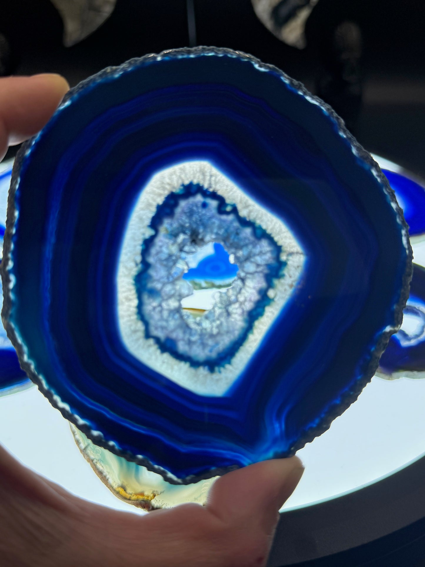 4-5" Dyed Agate Slice (Blue)