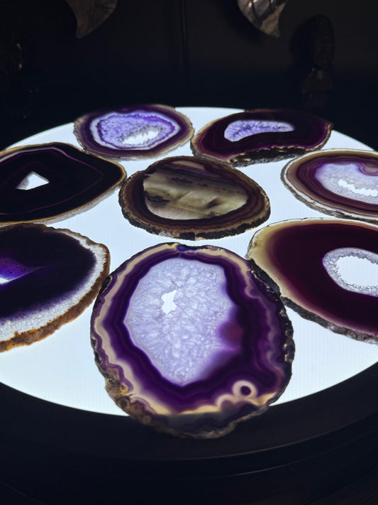 Dyed Agate Slices (Purple) 5-6"