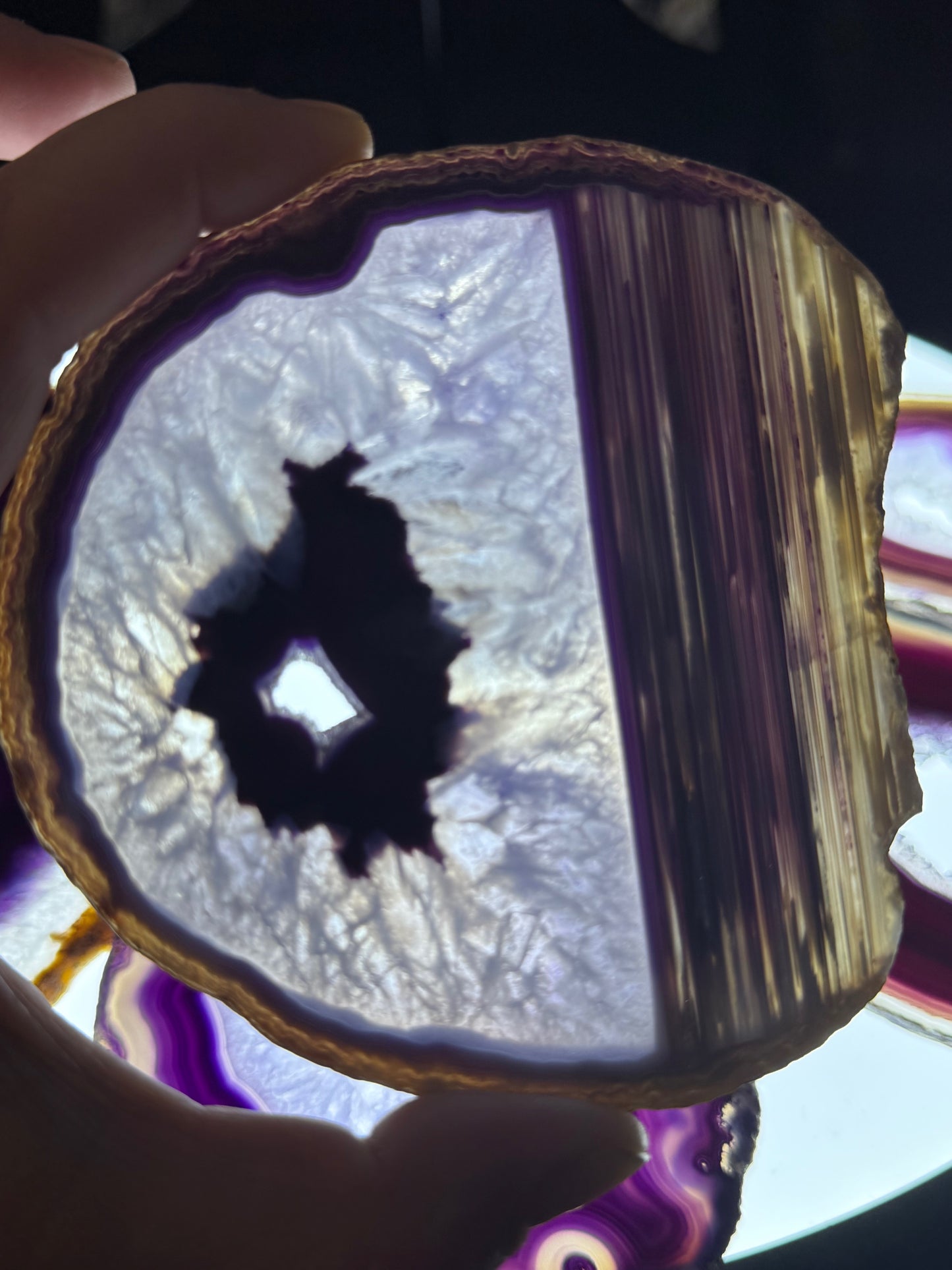 Dyed Agate Slices (Purple) 5-6"