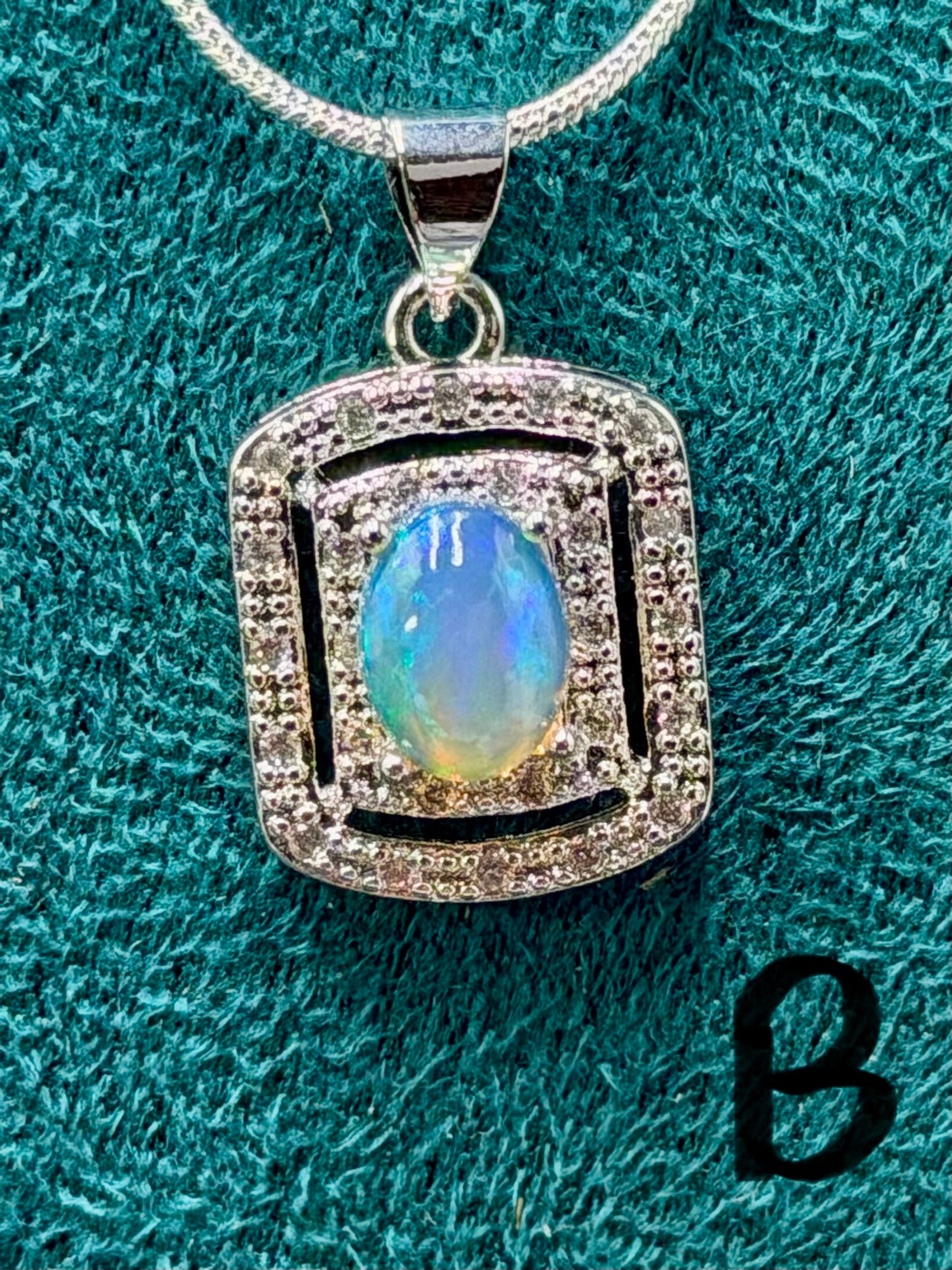 Fire Opal Pendant Necklace