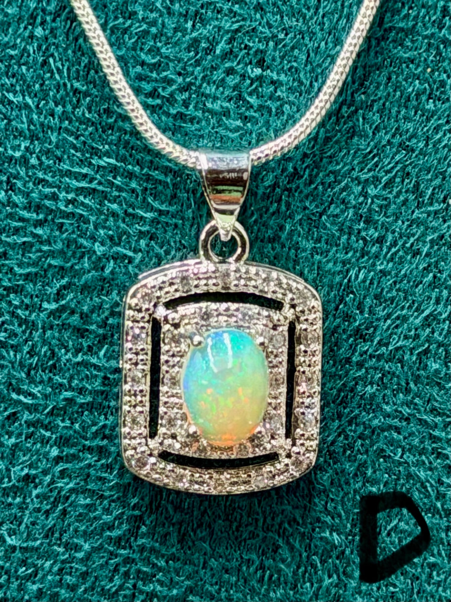 Fire Opal Pendant Necklace