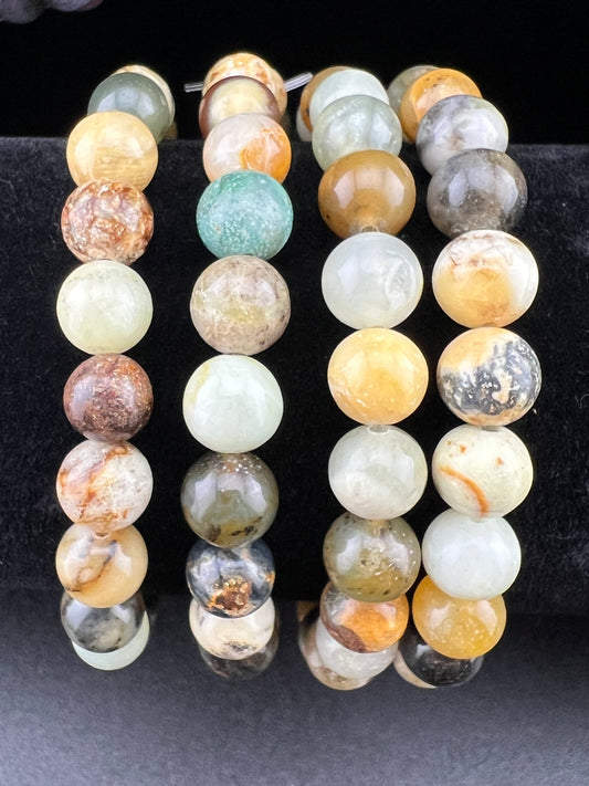 Flower Jade 8mm Bracelet