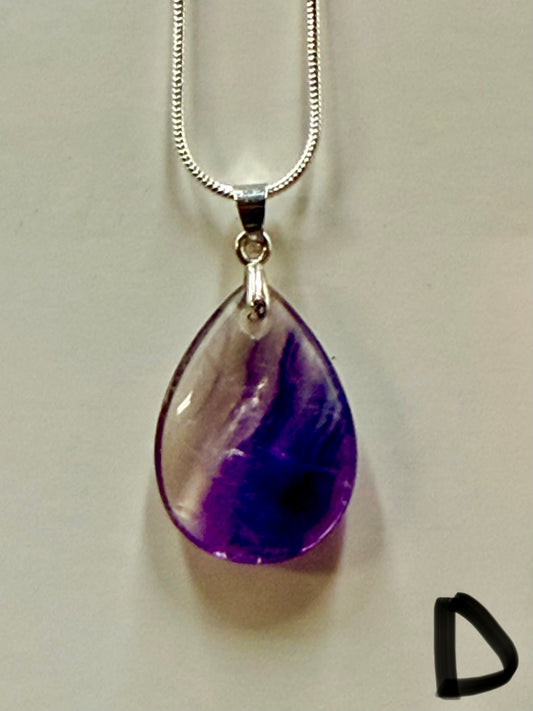 Fluorite Teardrop Pendant Necklace