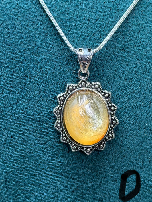 Golden Mica Pendant Necklace