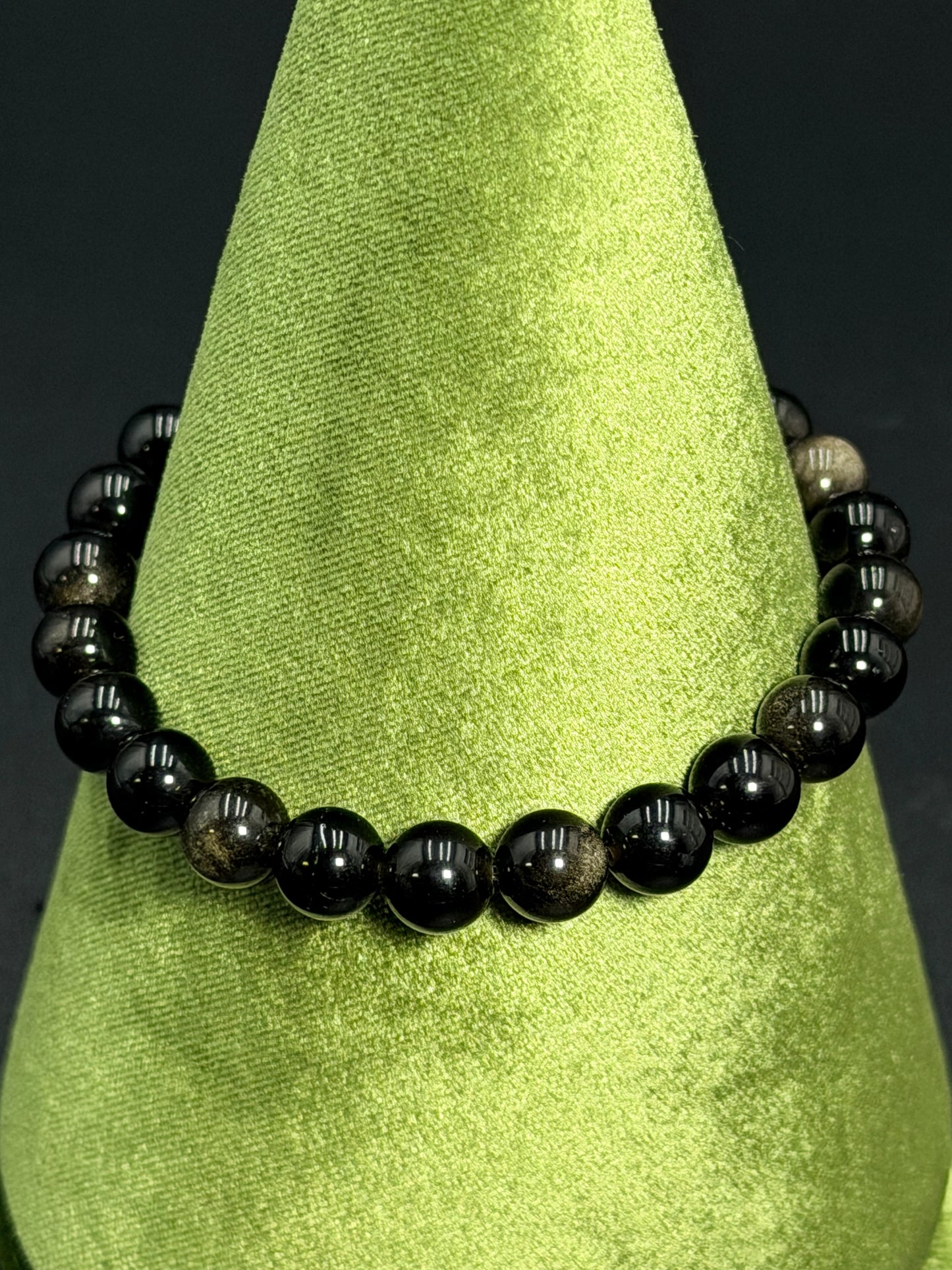 8 mm Golden Sheen Obsidian Bracelet