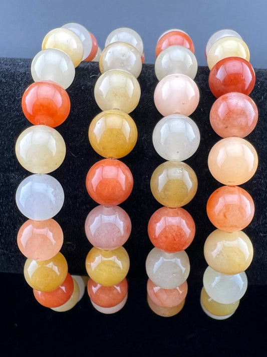 Golden Silk Jade 8mm Crystal Bracelet