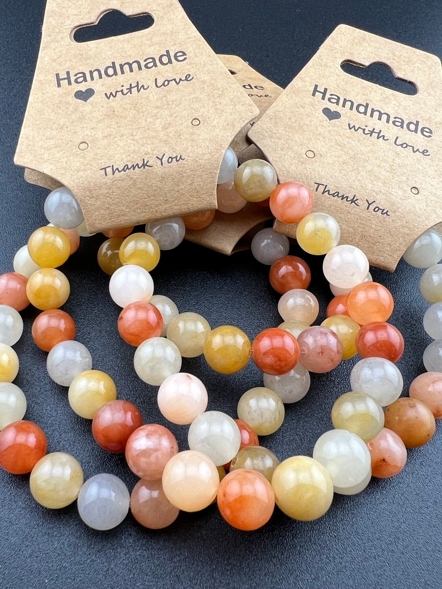 Golden Silk Jade 8mm Crystal Bracelet