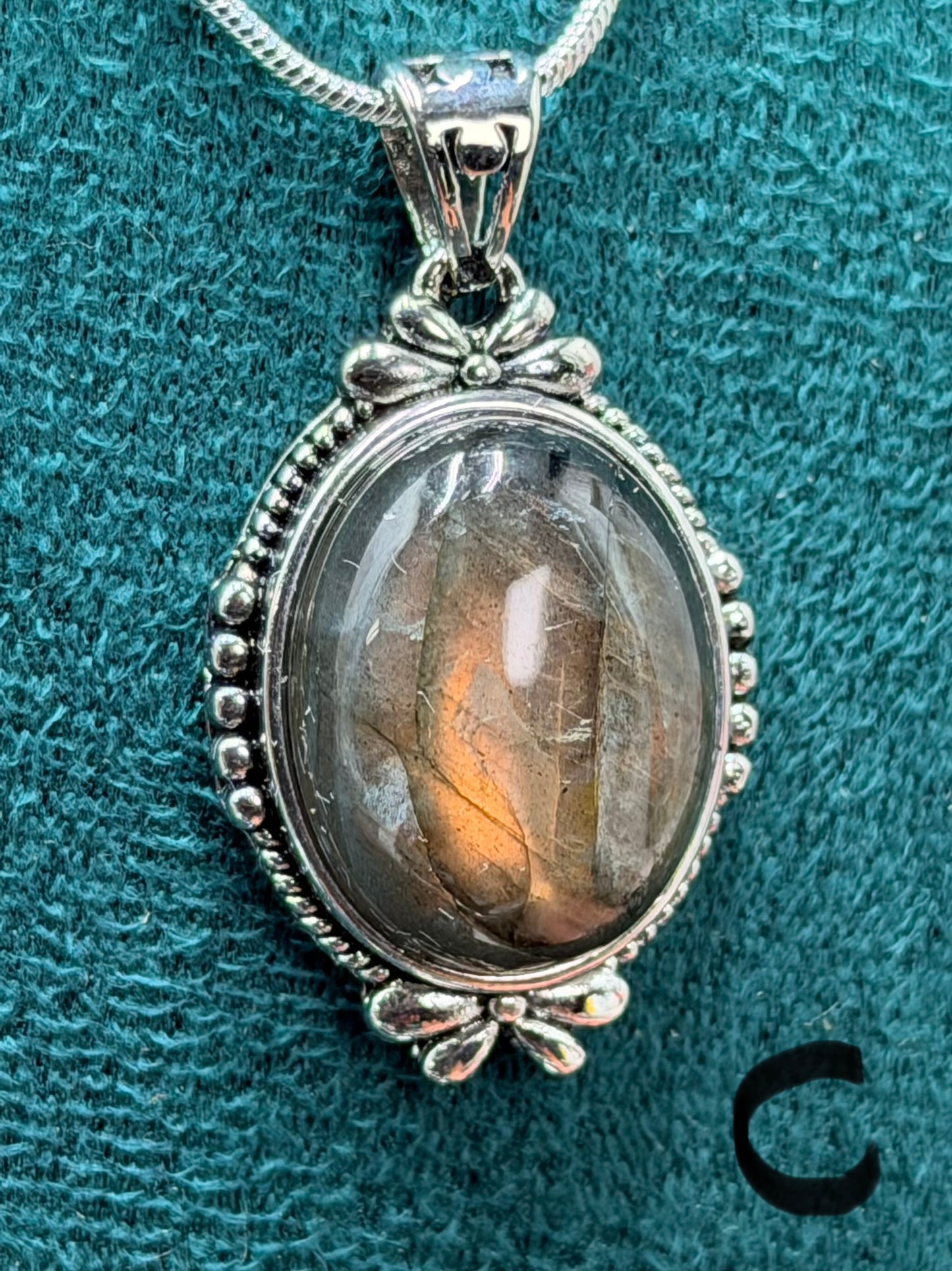 Golden Flash Labradorite Pendant Necklace
