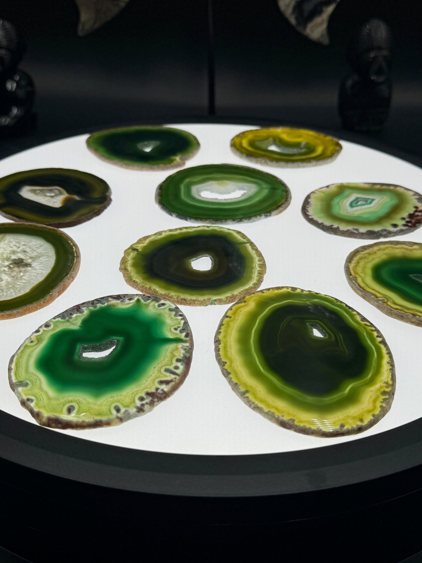 Dyed Agate Slice (Green) 3.5"