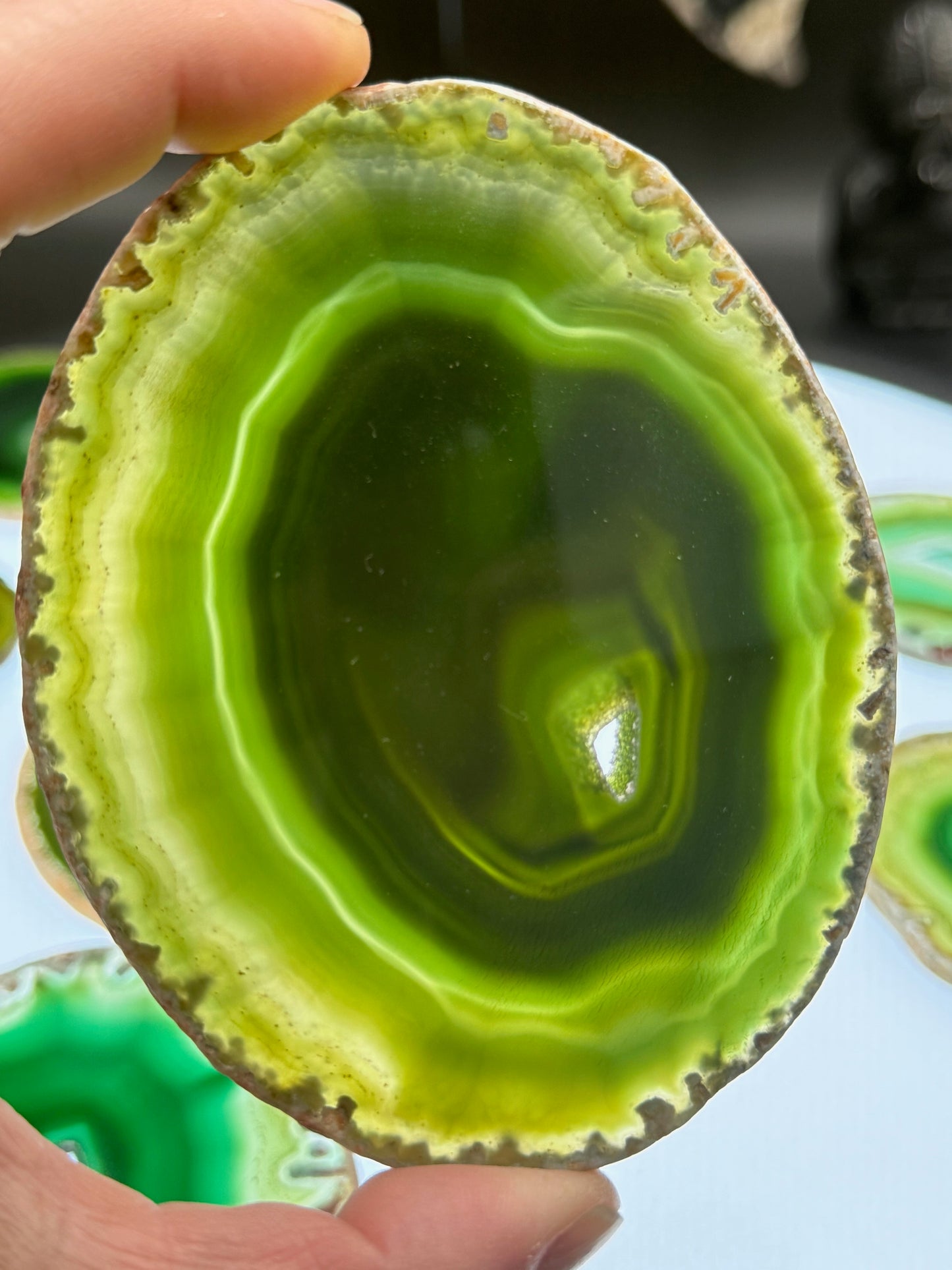 Dyed Agate Slice (Green) 3.5"