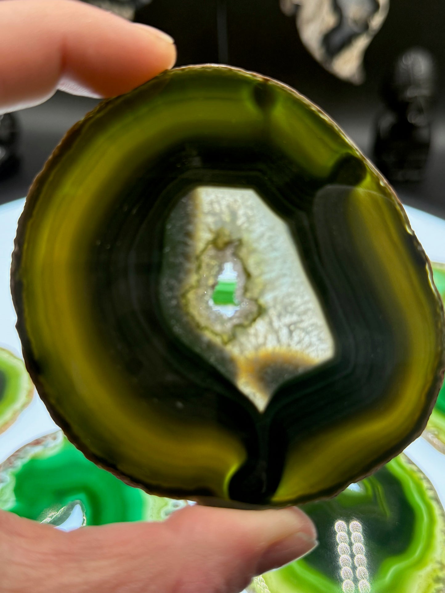Dyed Agate Slice (Green) 3.5"