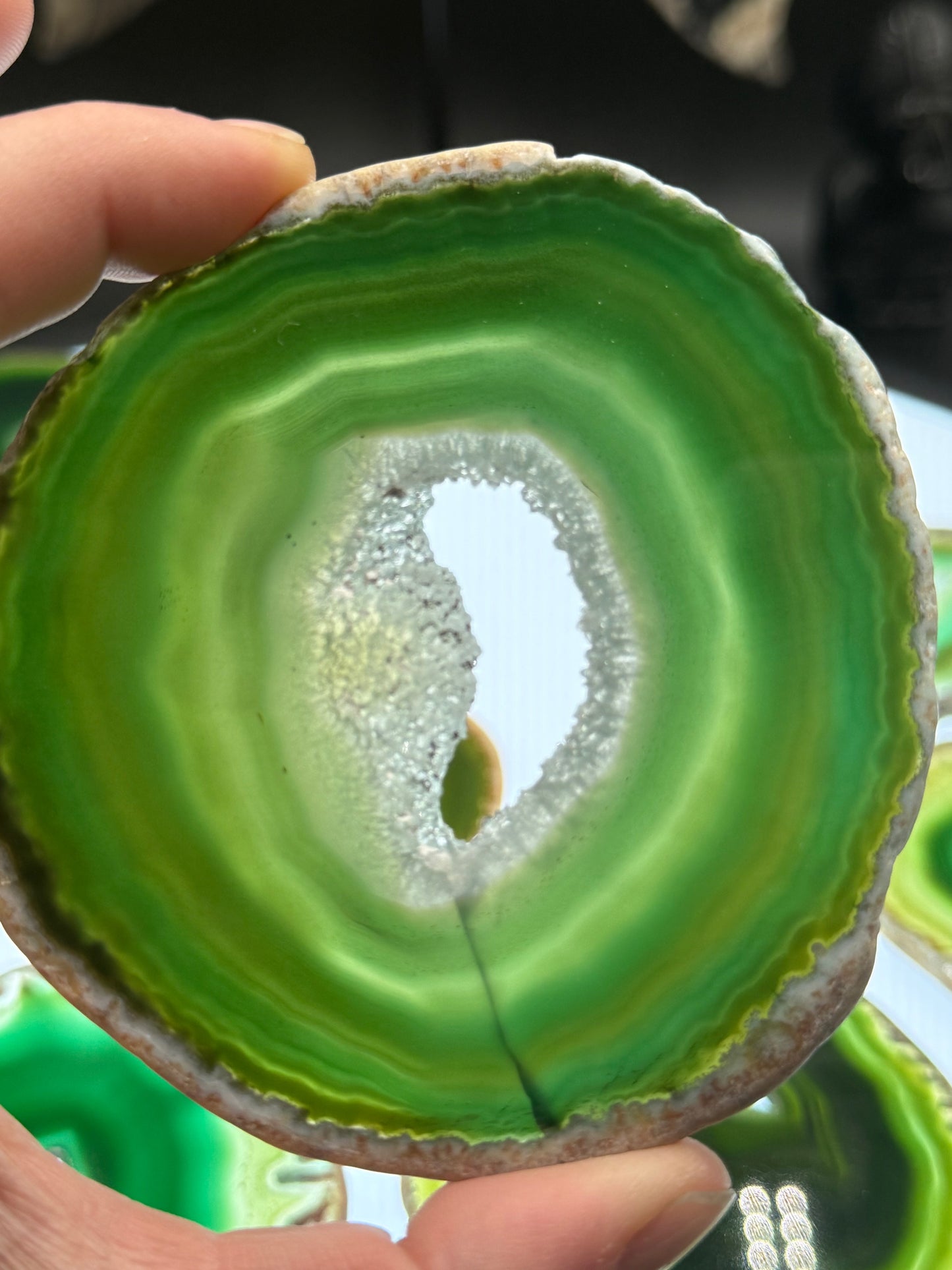 Dyed Agate Slice (Green) 3.5"