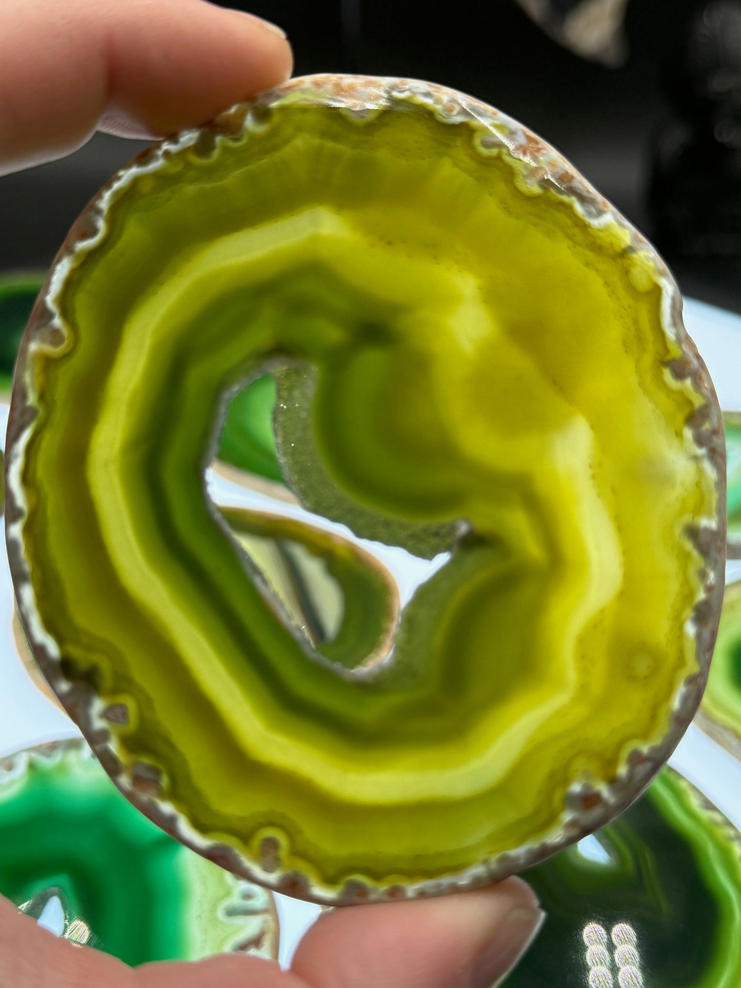 Dyed Agate Slice (Green) 3.5"