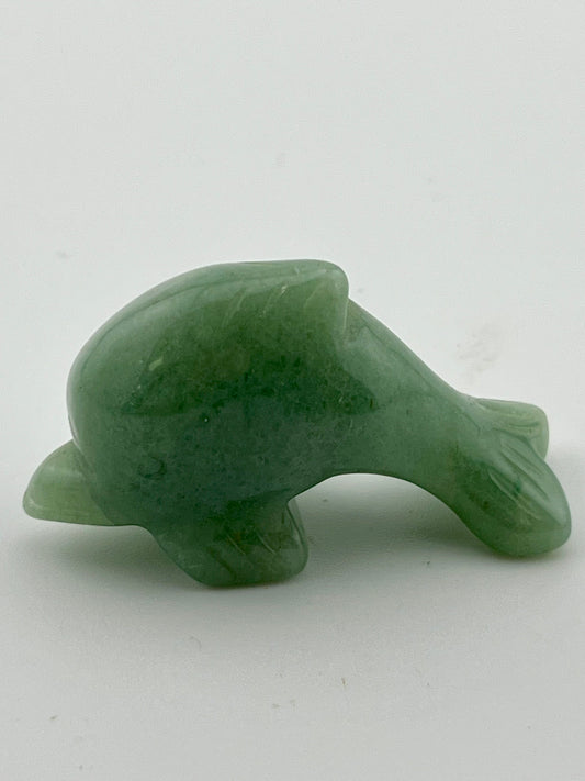 Green Aventurine Dolphin Carving