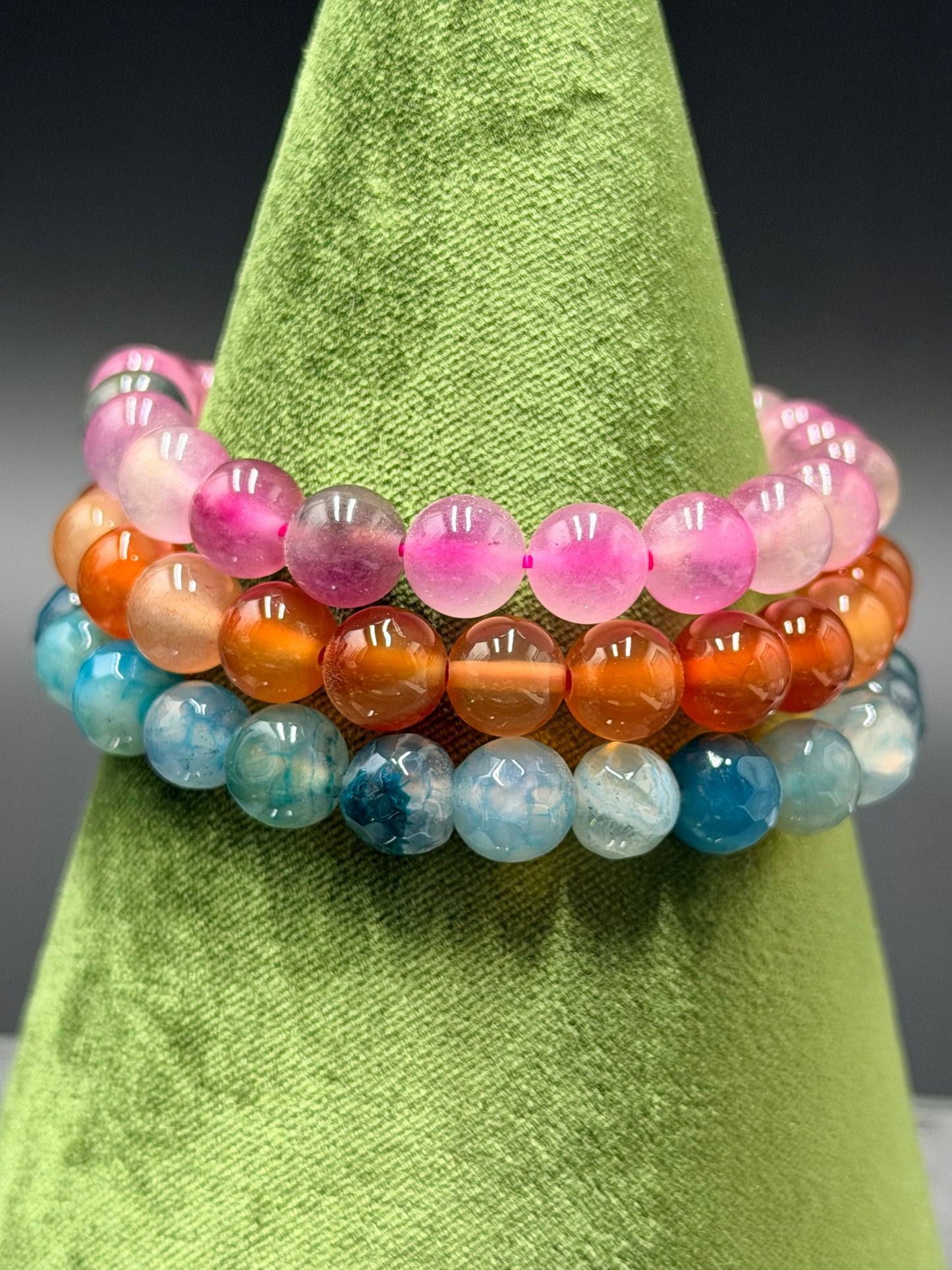 Colorful Glass Stretch Bracelets
