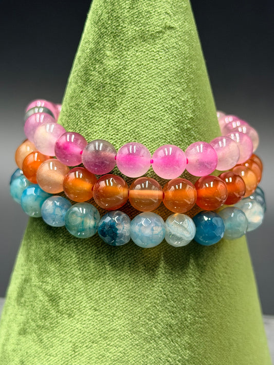 Colorful Glass Stretch Bracelets