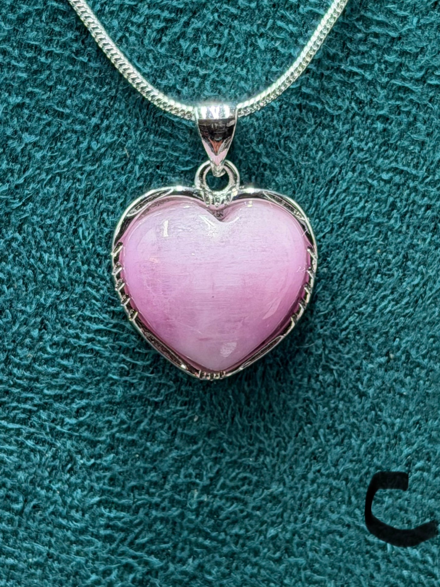 Kunzite Heart Pendant Necklace