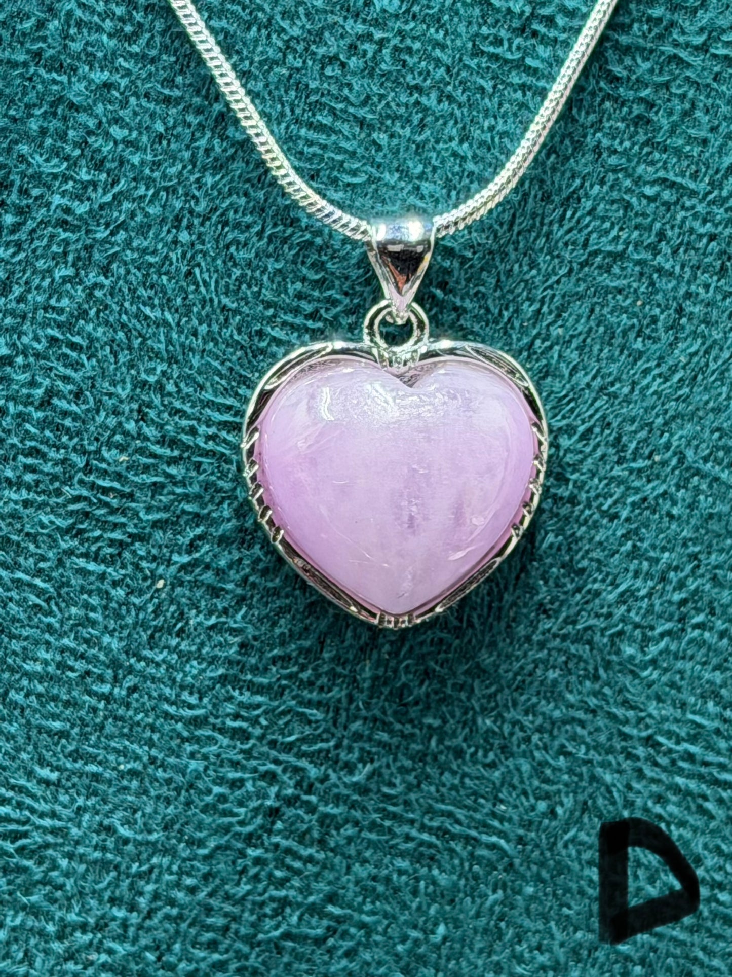 Kunzite Heart Pendant Necklace