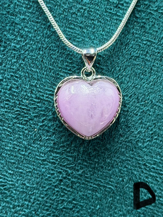 Kunzite Heart Pendant Necklace