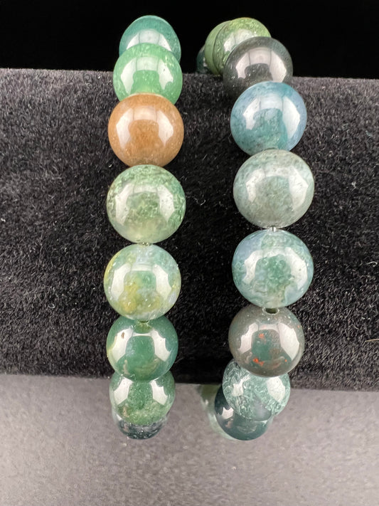 Moss Agate 8mm Bracelet