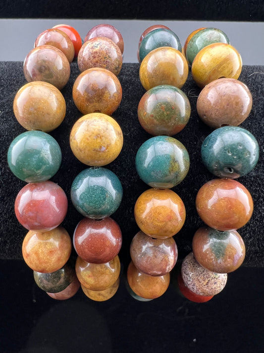 Ocean Jasper 8mm Crystal Bracelet