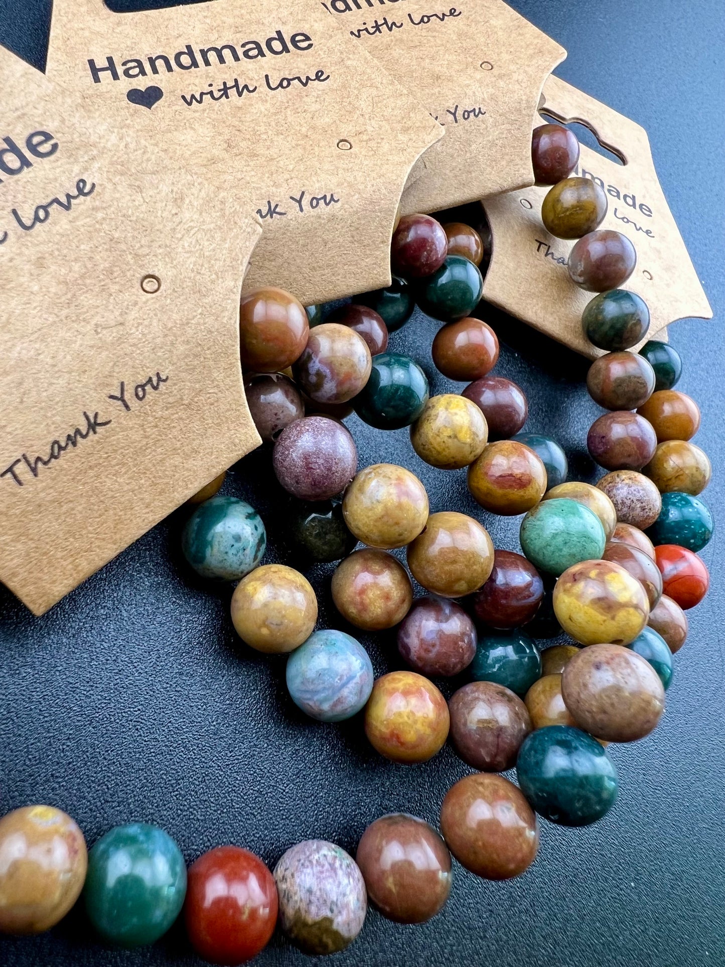 Ocean Jasper 8mm Crystal Bracelet