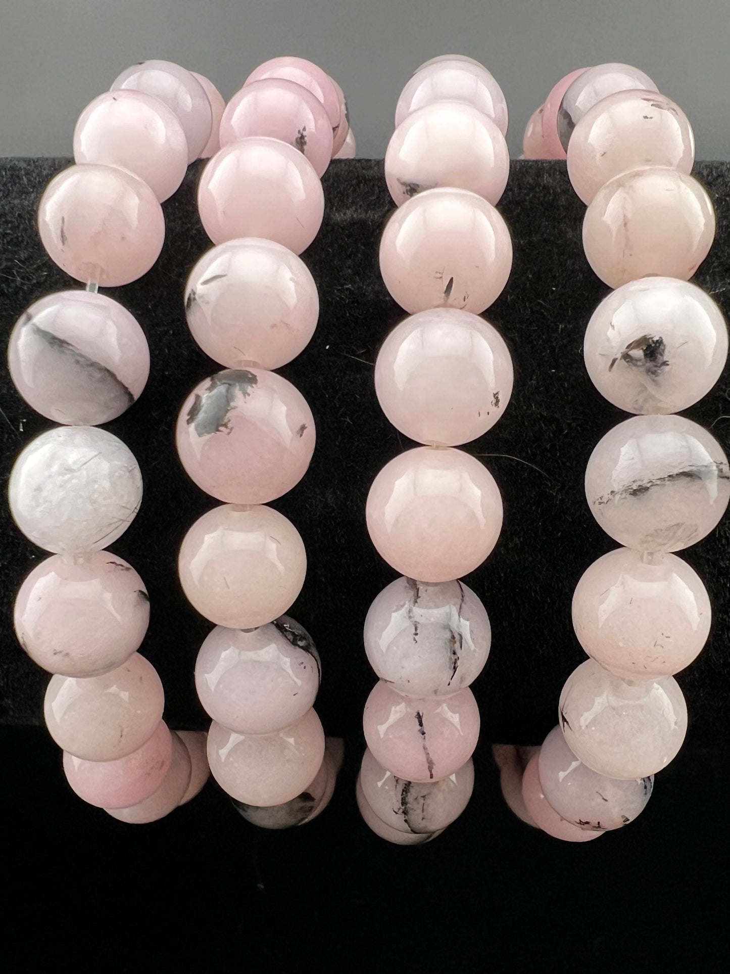 Pink Branch Agate 8mm Crystal Bracelet
