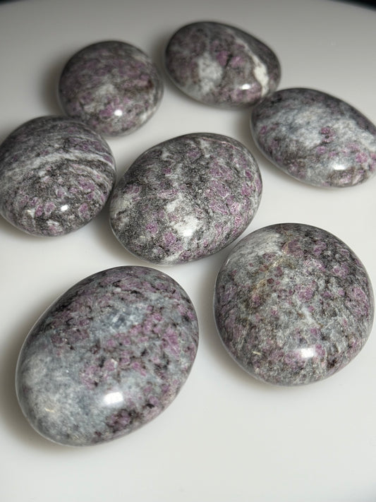 Pink Garnet Palm stone