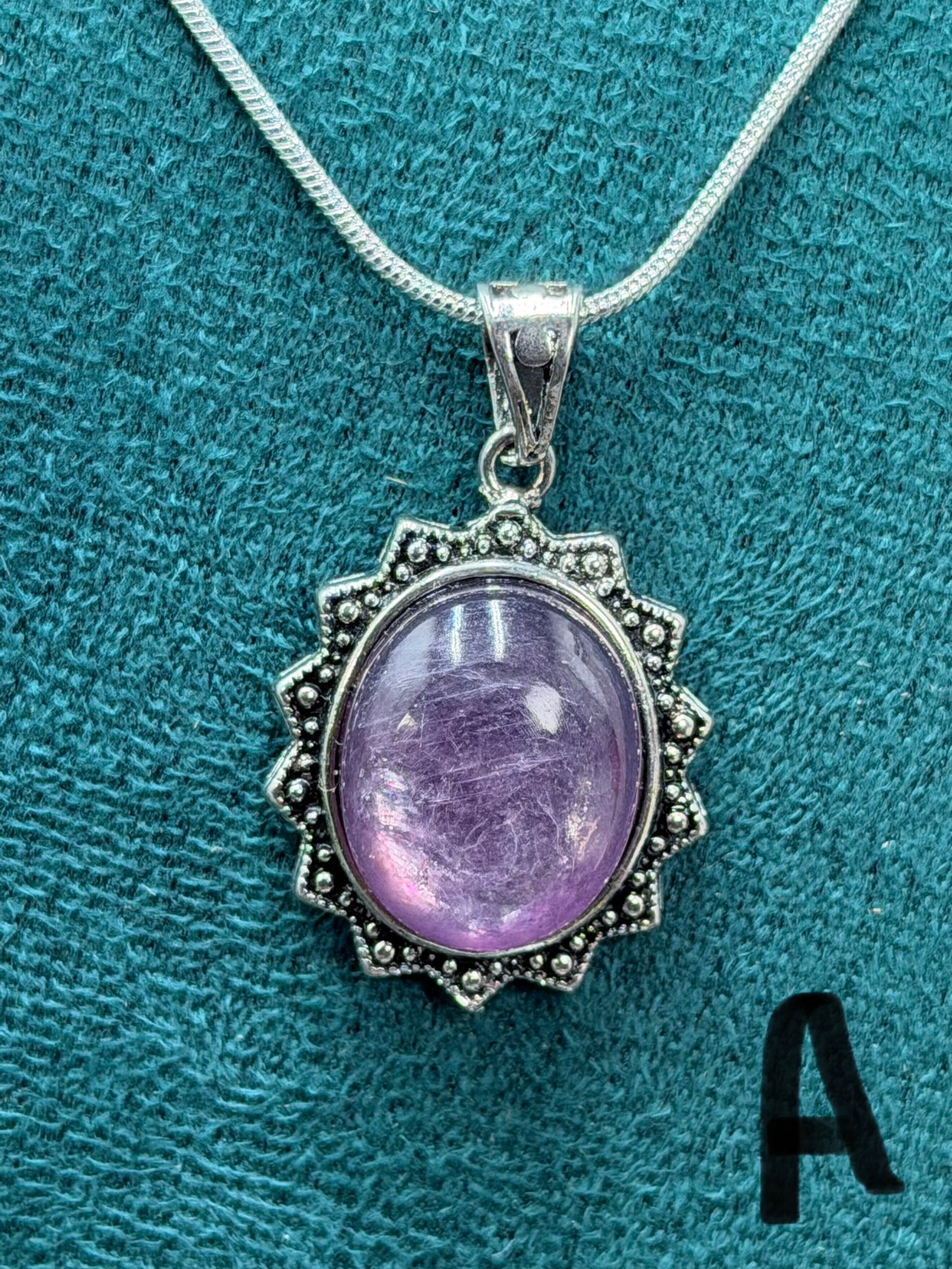 Purple Mica Pendant Necklace