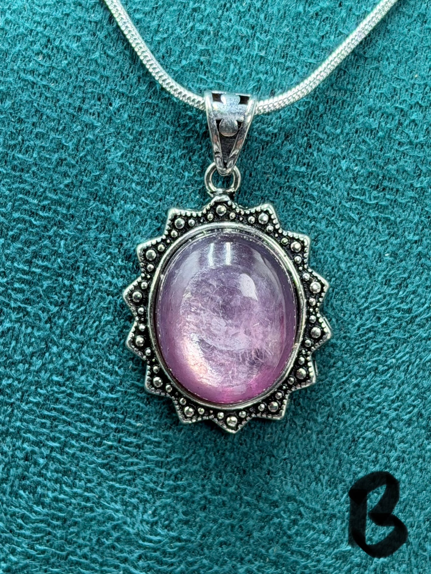 Purple Mica Pendant Necklace